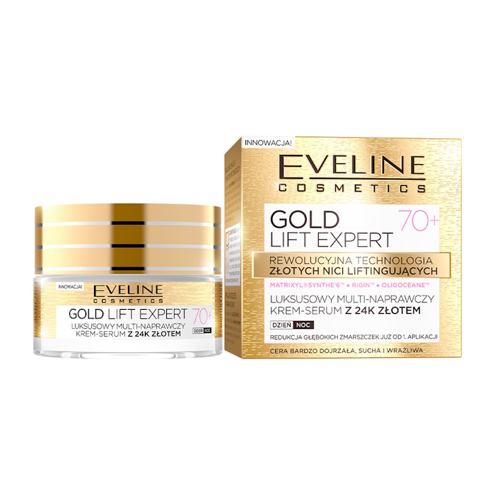 Крем-сыворотка для лица Gold Lift Expert 70+ Multi Repair Cream Serum Eveline Cosmetics, 50 мл
