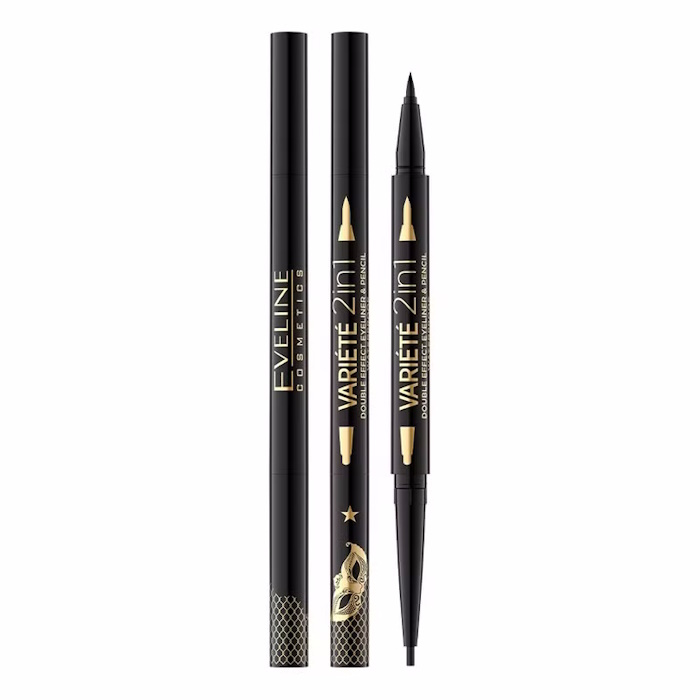 Подводка и карандаш для глаз 2 в 1 Variete 2 In 1 Double Effect Eyeliner Eveline Cosmetics , 1г