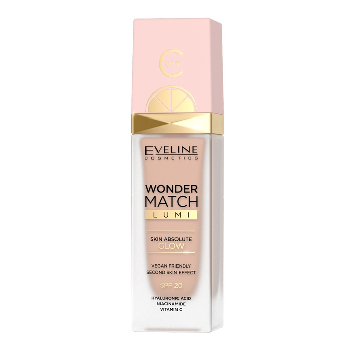 Сяйна тональна основа Wonder Match Lumi Foundation SPF 20 Eveline Cosmetics  15 - Natural, 30 мл