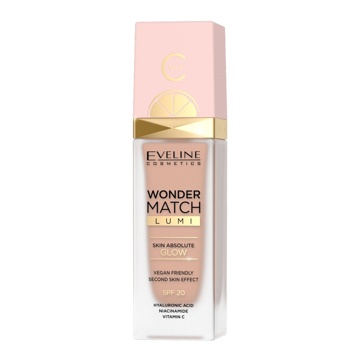 Сяйна тональна основа Wonder Match Lumi Foundation SPF 20 Eveline Cosmetics  20 - Nude, 30 мл