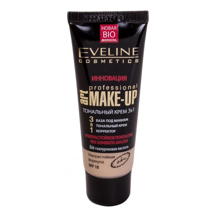 Ультрастійкий тональний крем 3в1 SPF10 Eveline Cosmetics  бежевий, 30 мл