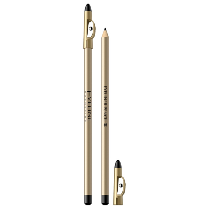 Контурний олівець для очей з точилкою Eyeliner Pencil Eveline Cosmetics  Black, 1.2 г