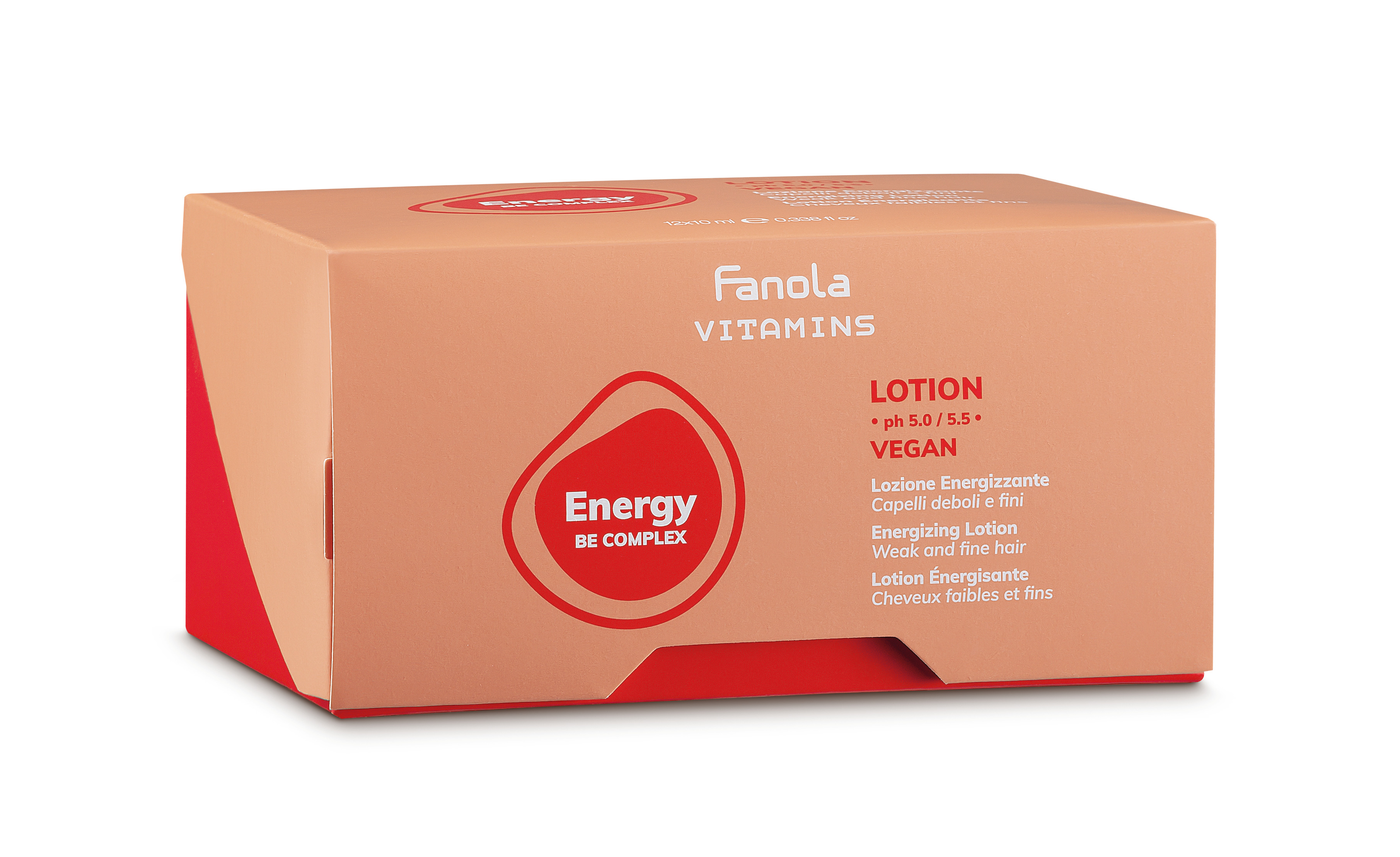 Fanola Vitamins Energy Be Complex Lotion — интенсивный лосьон против выпадения волос в ампулах, 12x10 мл