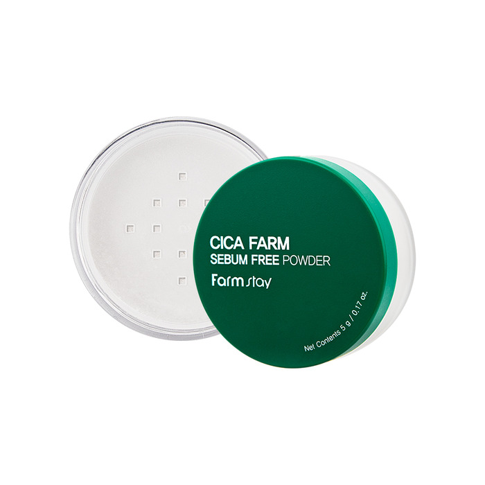 FarmStay Cica Farm Sebum Free Powder — матирующая рассыпчатая пудра с центеллой, 5 г