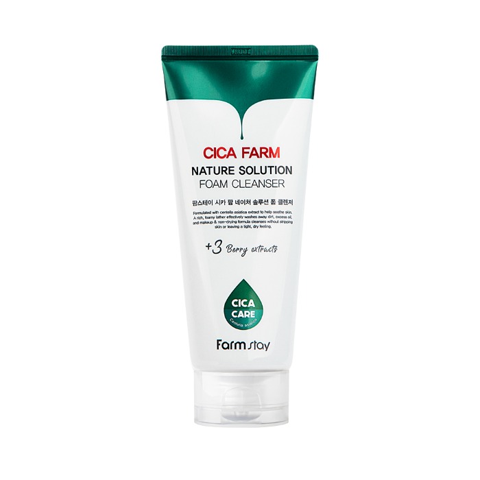 FarmStay Cica Farm Nature Solution Cleansing Foam — пінка для вмивання з азіатською центелою, 180 мл