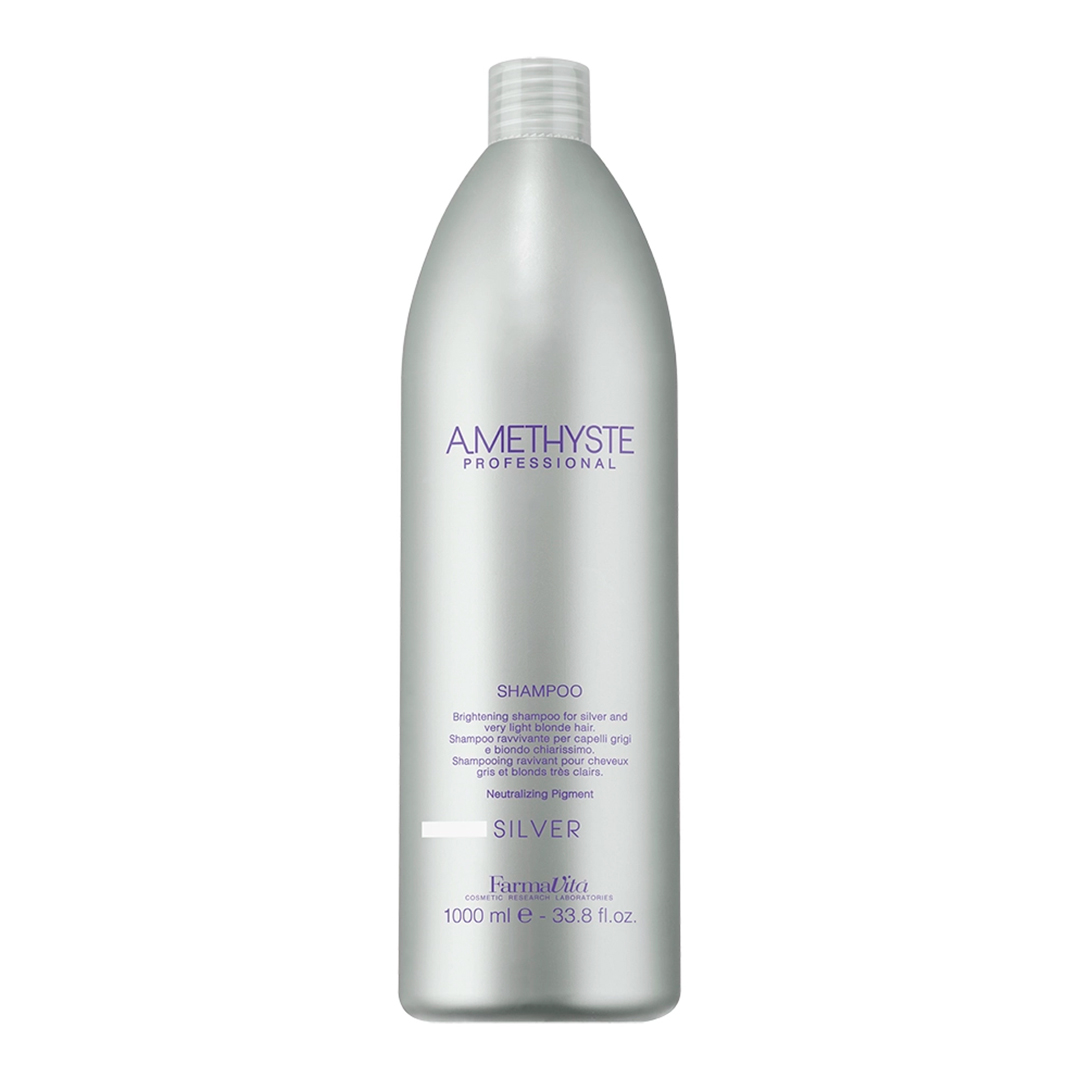 FarmaVita Оживлюючий шампунь для сивого і світлого волосся Amethyste Silver Shampoo, 1000 мл