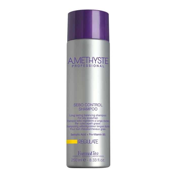 Балансуючий шампунь тривалої дії для жирної шкіри Amethyste Regulate Sebo Control Shampoo FarmaVita, 250 мл