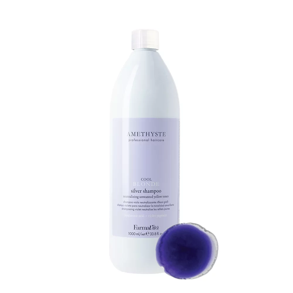 FarmaVita Шампунь для нейтралізації жовтизни Amethyste Cool Blonde Silver Shampoo, 1000 мл