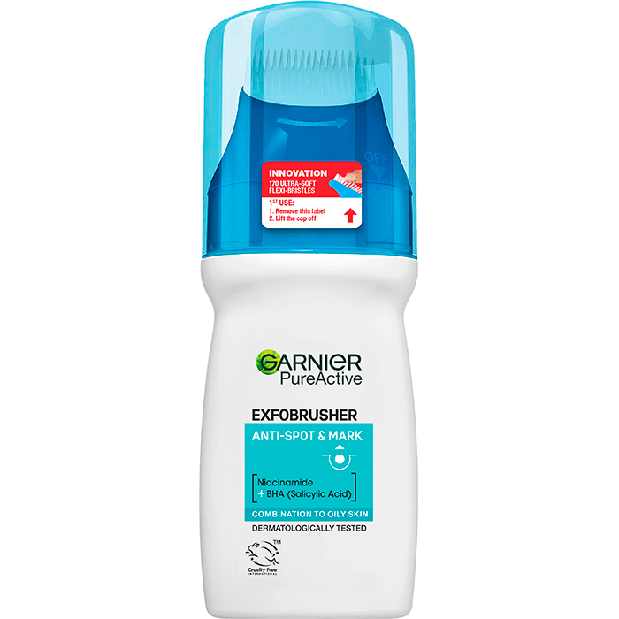 Гель "Чиста Шкіра Актив" для жирної, схильної до появи недосконалостей шкіри зі щіткою Garnier, 150 мл