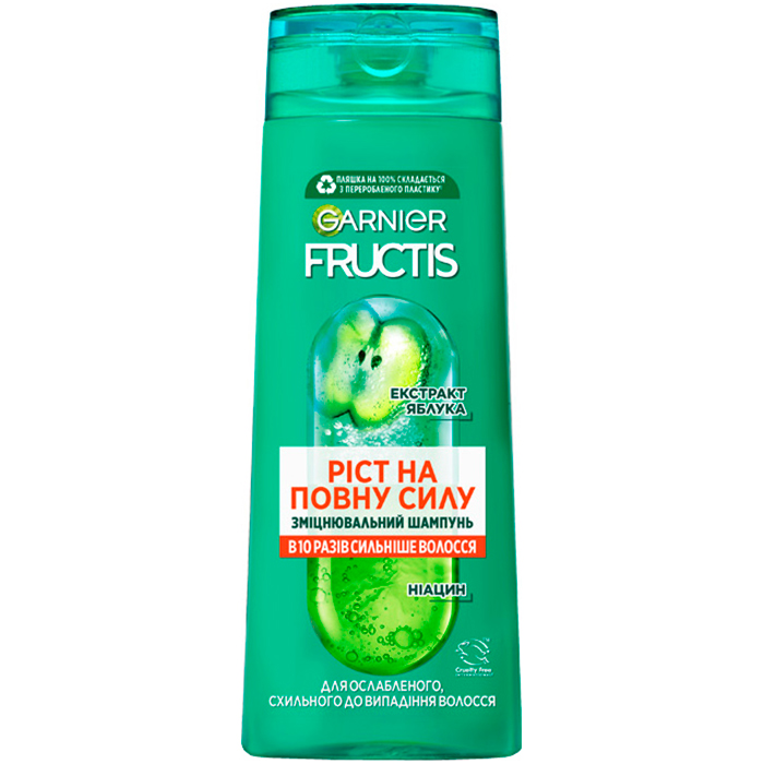 Зміцнюючий шампунь "Ріст на повну силу" для ослабленого волосся  Garnier Fructis, 400 мл
