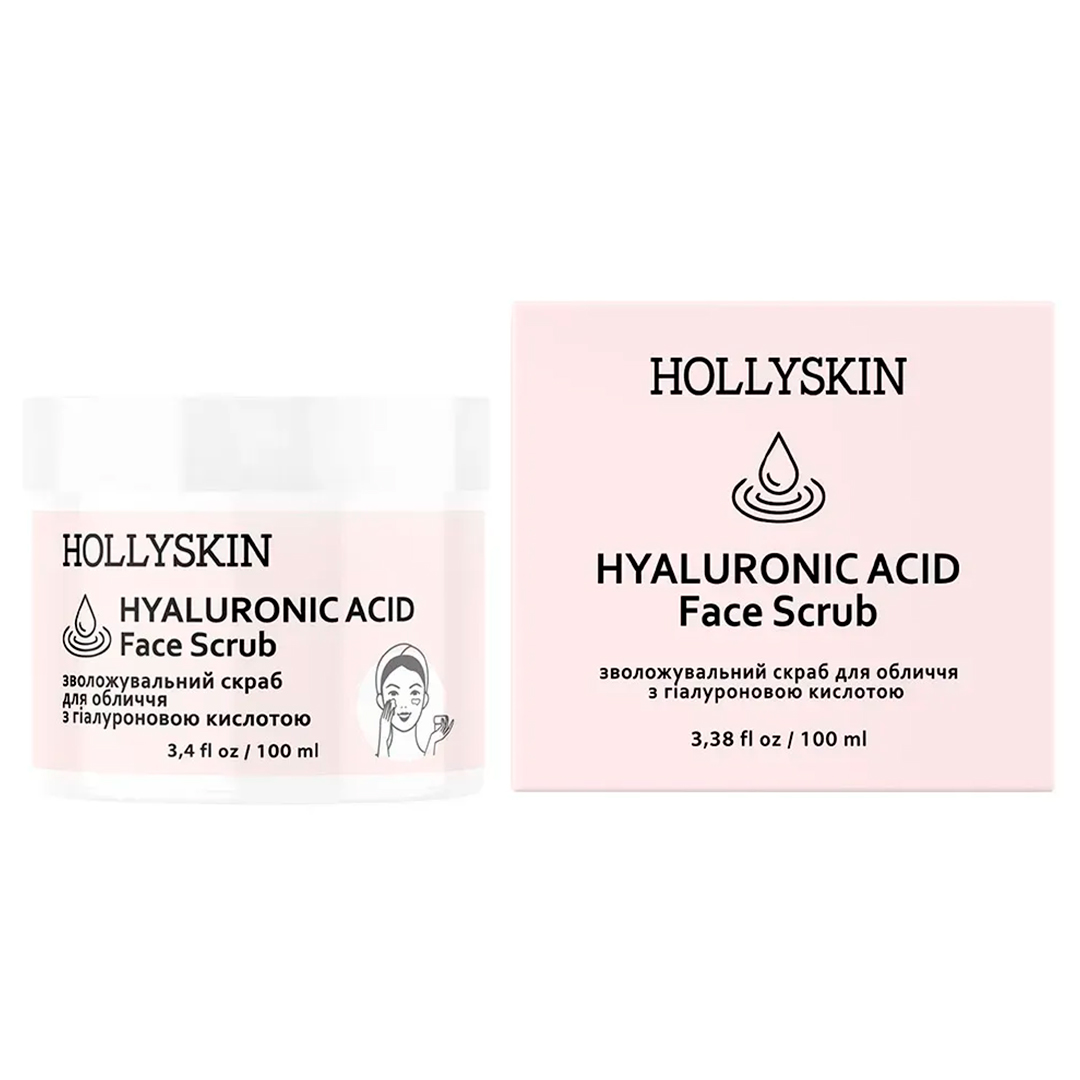 Hollyskin Hyaluronic Acid — скраб для лица с гиалуроновой кислотой, 100 мл