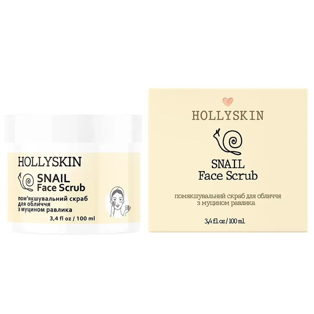 Hollyskin Snail — скраб для обличчя з муцином равлика, 100 мл