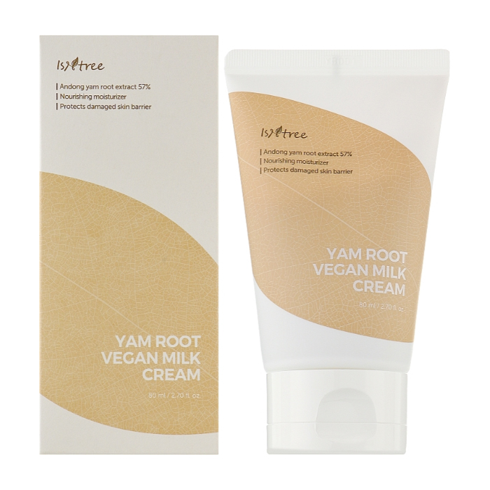 Крем увлажняющий с корнем дикого ямса Yam Root Vegan Milk Cream IsNtree, 80 мл