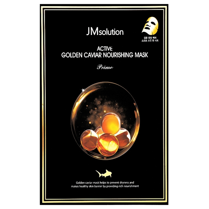 Тканевая маска с золотом и икрой Active Golden Caviar Nourishing Mask Prime JMsolution, 10 шт