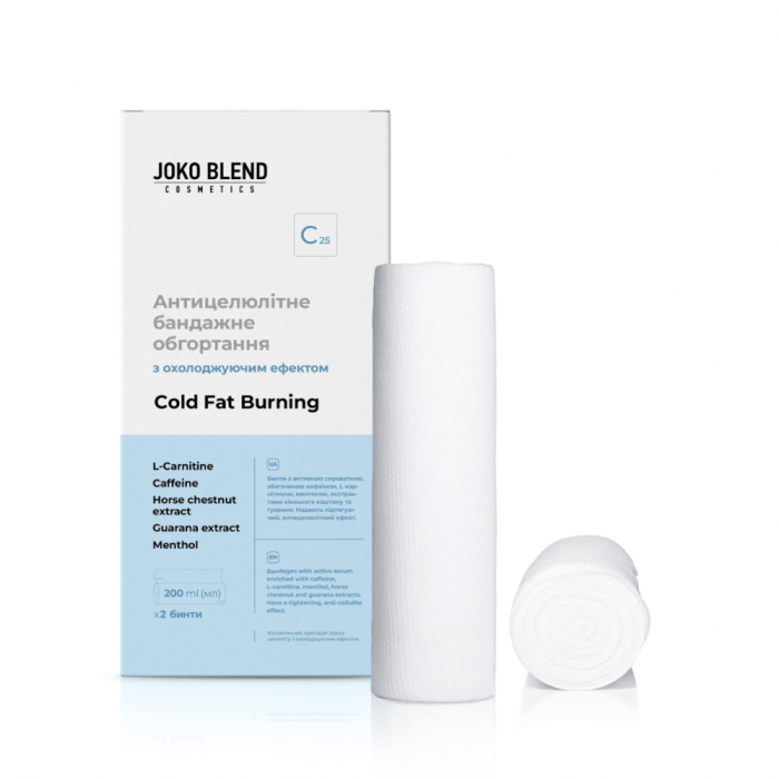 Антицелюлітне бандажне обгортання з охолоджуючим ефектом Cold Fat Burning Joko Blend, 2 х 200 мл