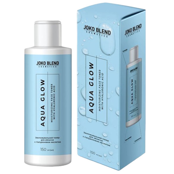 Зволожувальний тонер для обличчя з гіалуроновою кислотою Aqua Glow Joko Blend, 150 мл