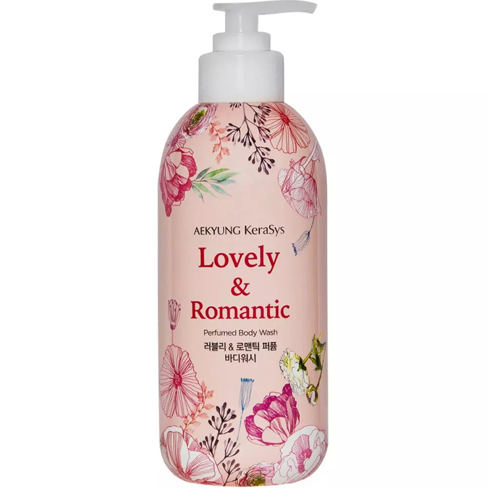 Гель для душу "Троянда та вишневий колір" Lovely & Romantic Parfumed Body Wash KeraSys, 900 мл
