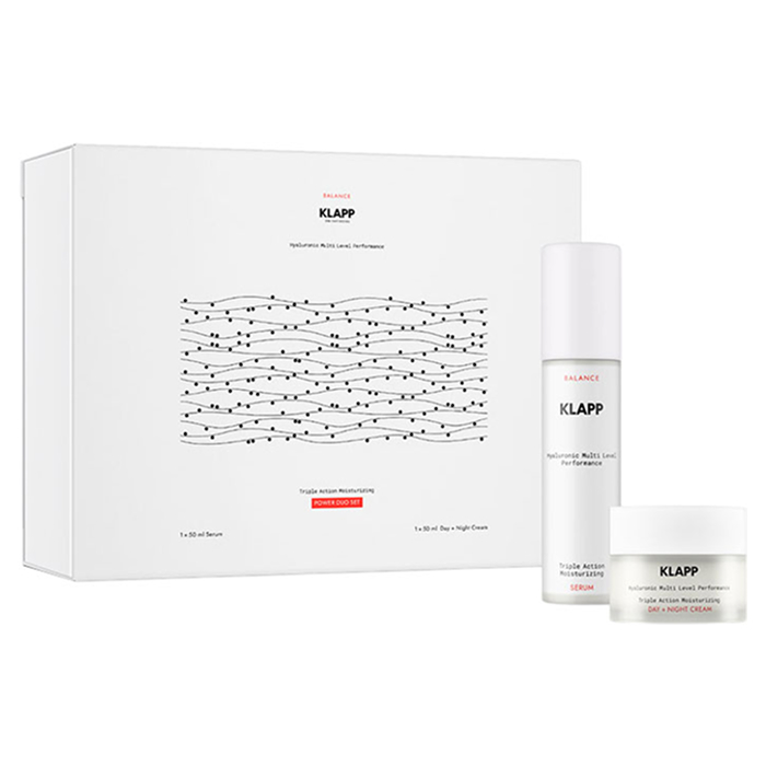 Набір для обличчя Balance Hyaluronic Triple Action Moisturizing Power Trio Set KLAPP, 50 мл+50 мл+15 мл