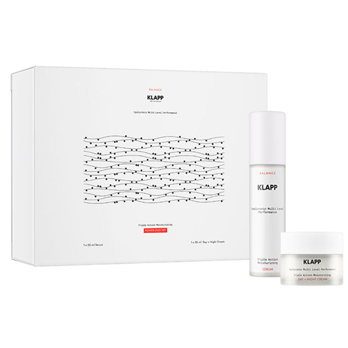 Набір для обличчя Balance Hyaluronic Triple Action Moisturizing Power Duo Set KLAPP, 50 мл+50m