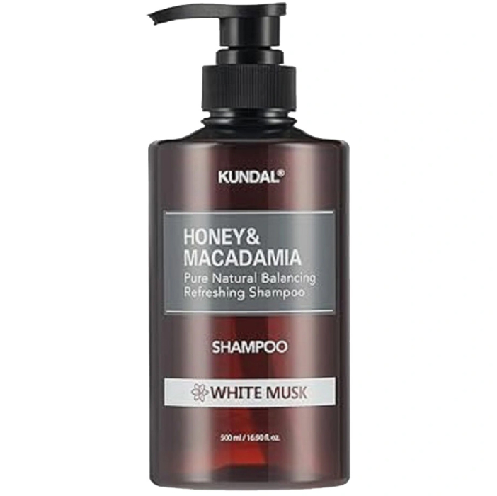 Шампунь для волосся "Білий мускус" Honey & Macadamia Shampoo White Musk KUNDAL, 500 мл