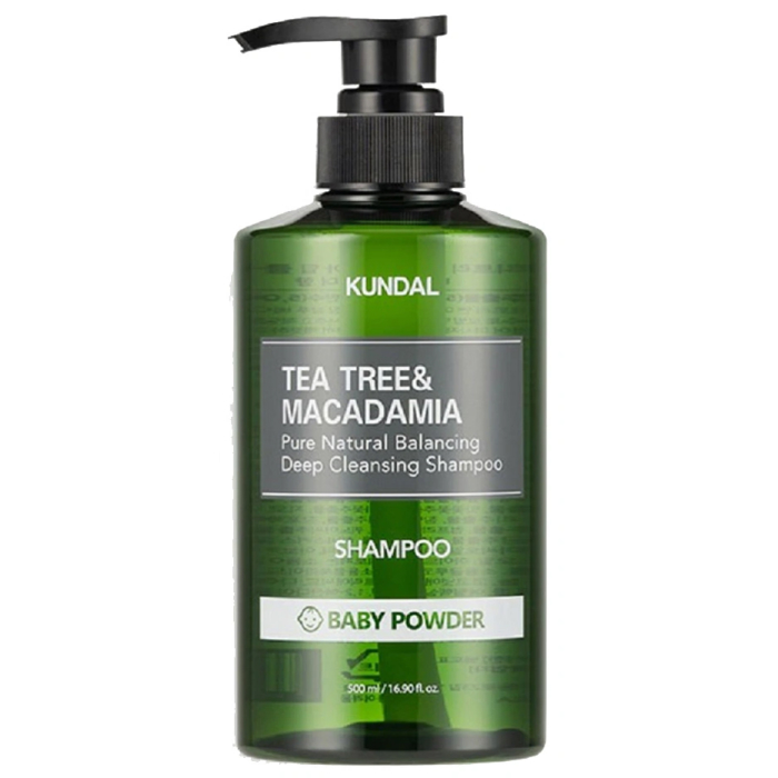 Шампунь "Baby Powder" Tea Tree & Macadamia Deep Cleansing Shampoo KUNDAL, 500 мл