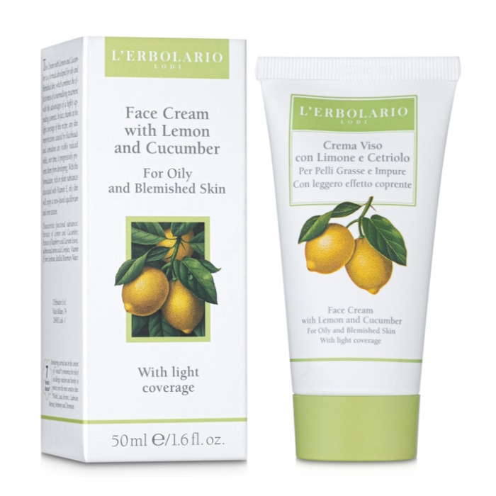 Крем з лимоном і огірком з легким ефектом крем-пудри L'Erbolario, 50 мл