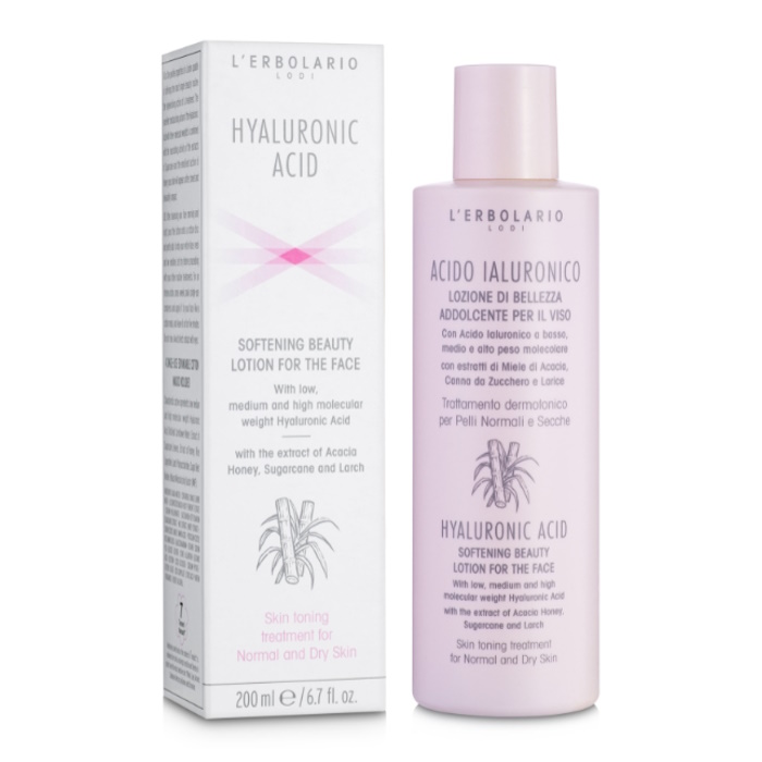 Пом'якшуючий лосьйон для обличчя з гіалуроновою кислотою для нормальної і сухої шкіри L'Erbolario, 200 мл