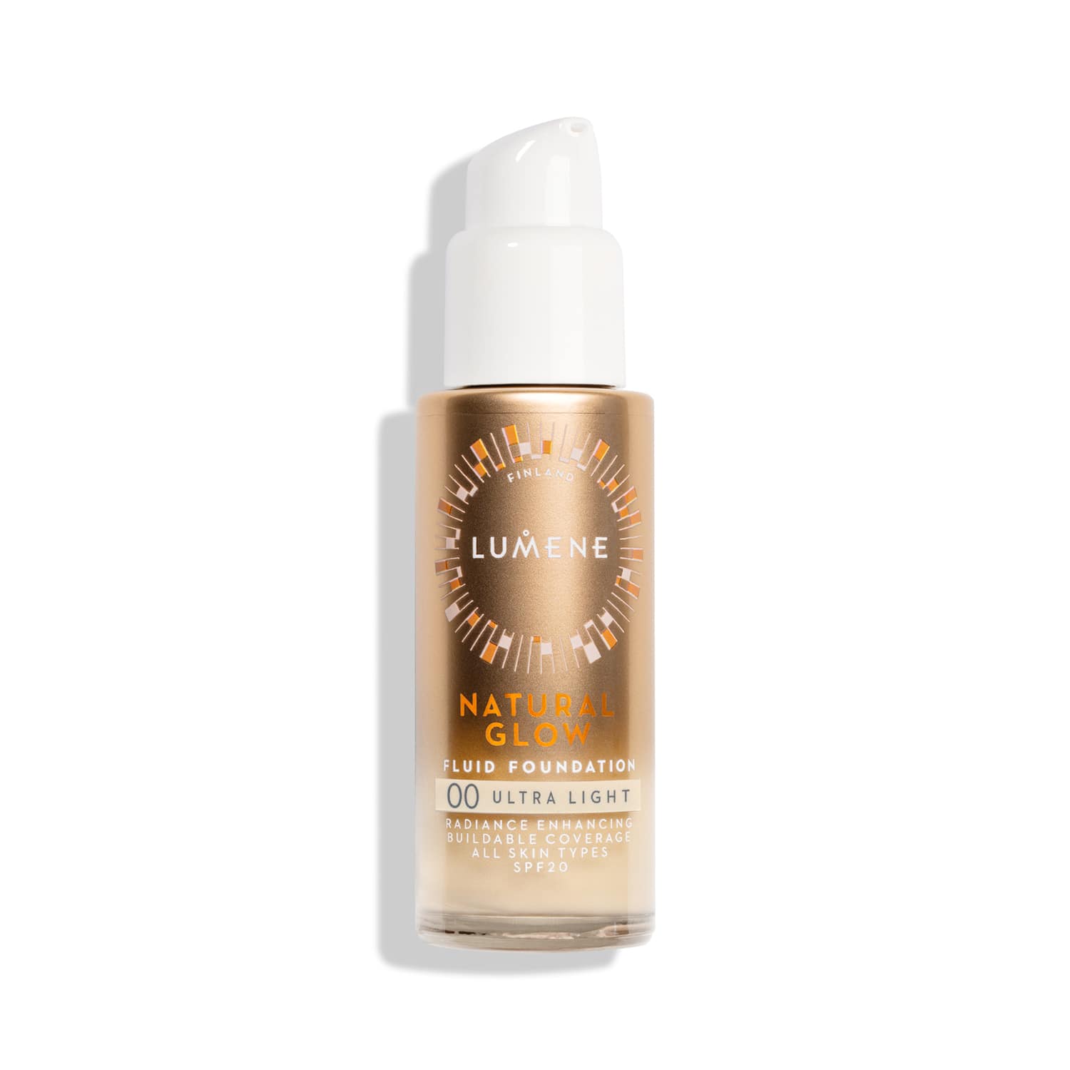 Тонувальний флюїд для обличчя Natural Glow Fluid Foundation SPF20 Lumene Ultra Light, 30 мл