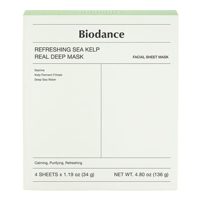 Гідрогелева маска з морською ламінарією Refreshing Sea Kelp Real Deep Mask Biodance, 4 шт