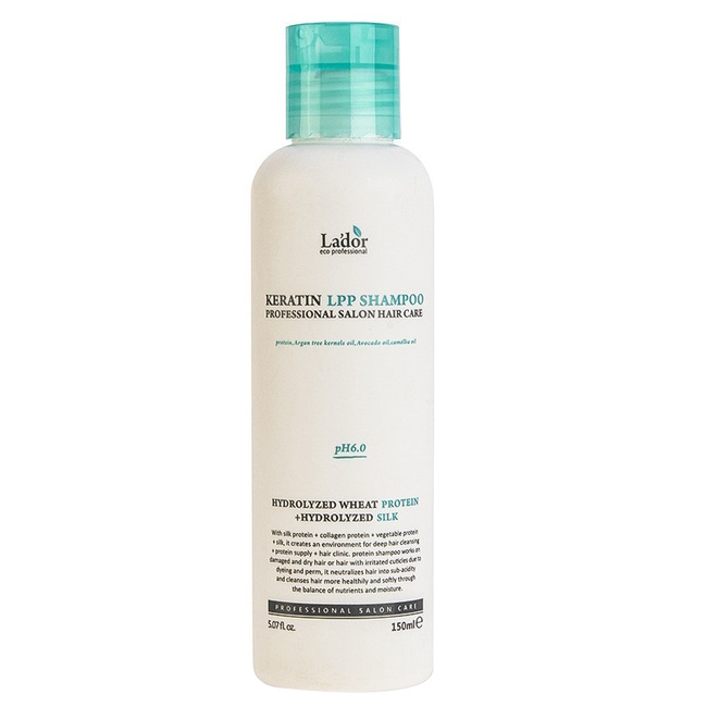 Кератиновий безсульфатний шампунь Keratin LPP Shampoo Lador, 150 ml