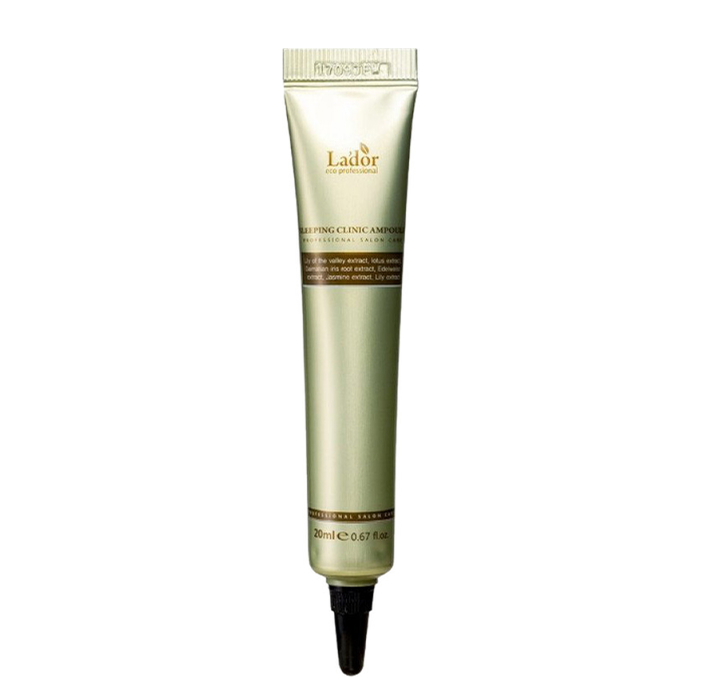 Нічна кератинова сироватка для волосся Snail Sleeping Hair Ampoule Lador, 20 мл