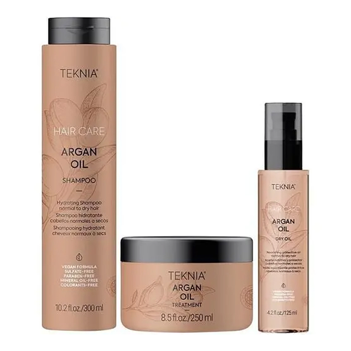 Набір Teknia Argan Oil Lakmé, shmp/300 мл + h/oil/125/ мл + h/mask/250 мл