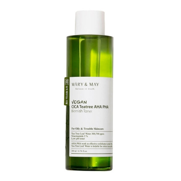 Тонер с центеллой азиатской и чайным деревом (мини)  Vegan Cica Tea Tree AHA PHA Toner Mary & May, 3