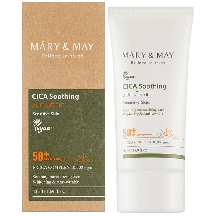 Сонцезахисний крем CICA Soothing Sun Cream SPF50+ PA++++ Mary & May, 50  мл