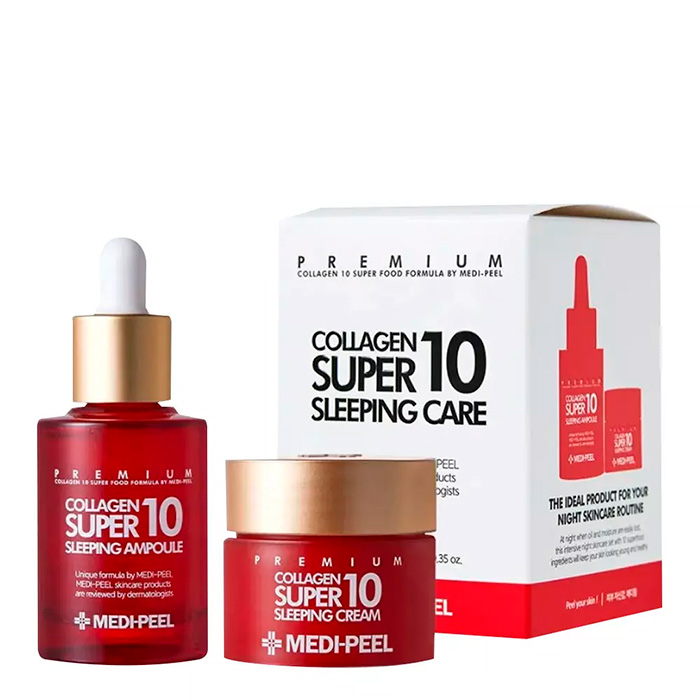 Medi-Peel Collagen Super 10 Sleeping Care Set — нічний омолоджувальний набір для обличчя з колагеном, 30 мл