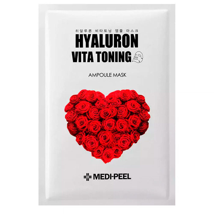 Medi-Peel Hyaluron Vita Toning Ampoule Mask — тонизирующая маска для лица, 10 шт × 30 мл