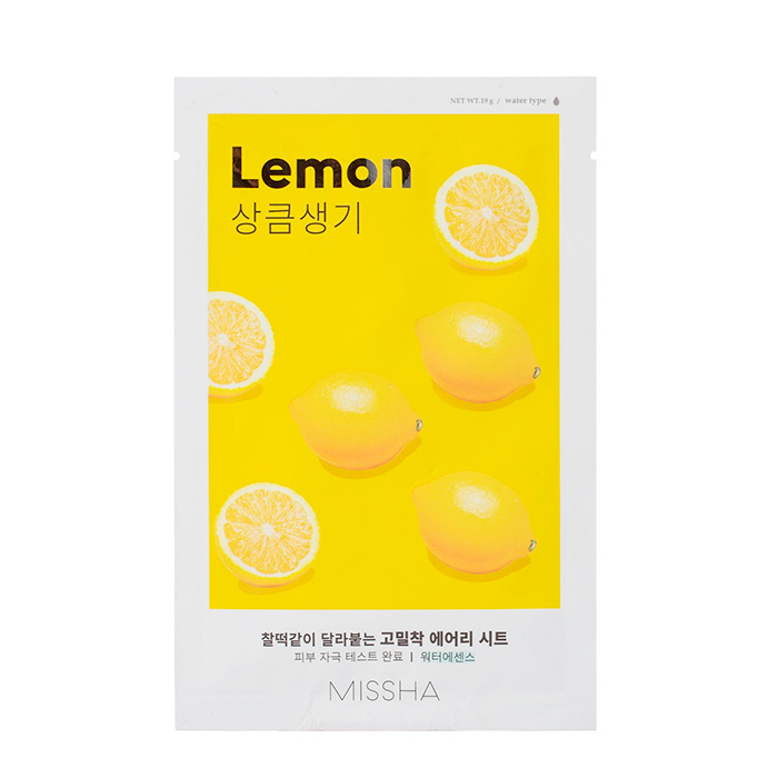 Missha Airy Fit Sheet Mask Lemon — маска для обличчя з екстрактом лимона, 19 г