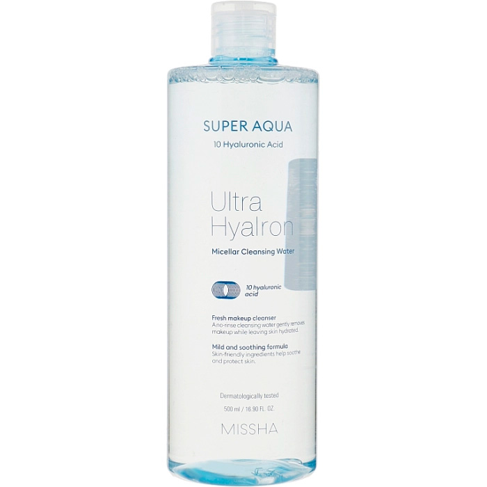 Missha Super Aqua Ultra Hyalon Micellar Cleansing Water — зволожувальна міцелярна вода, 500 мл