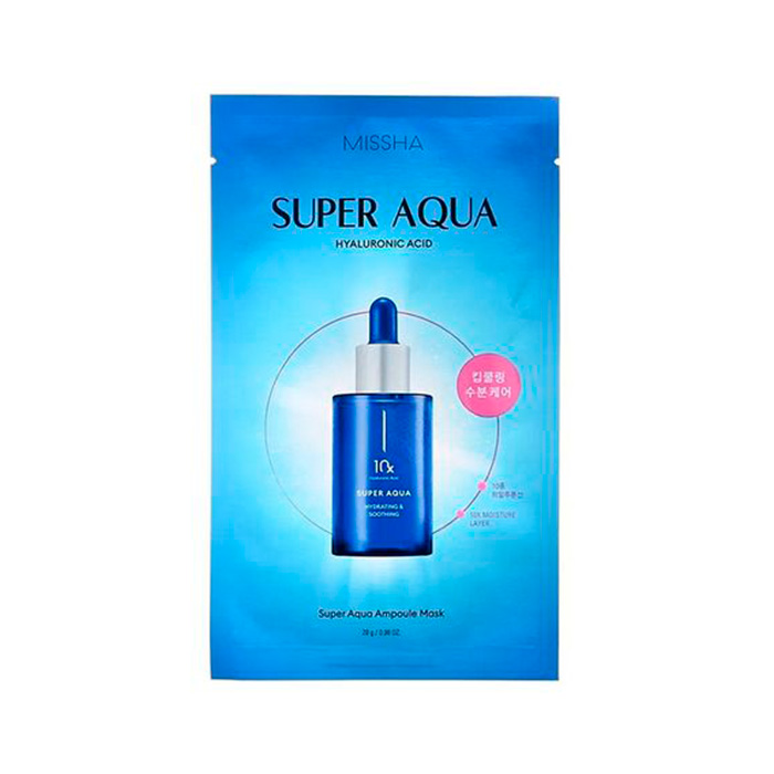 Missha Super Aqua — увлажняющая ампульная маска для лица, 28 г