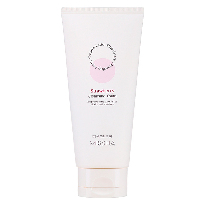 Missha Creamy Latte Strawberry — очищувальна пінка для вмивання Полуниця, 172 мл