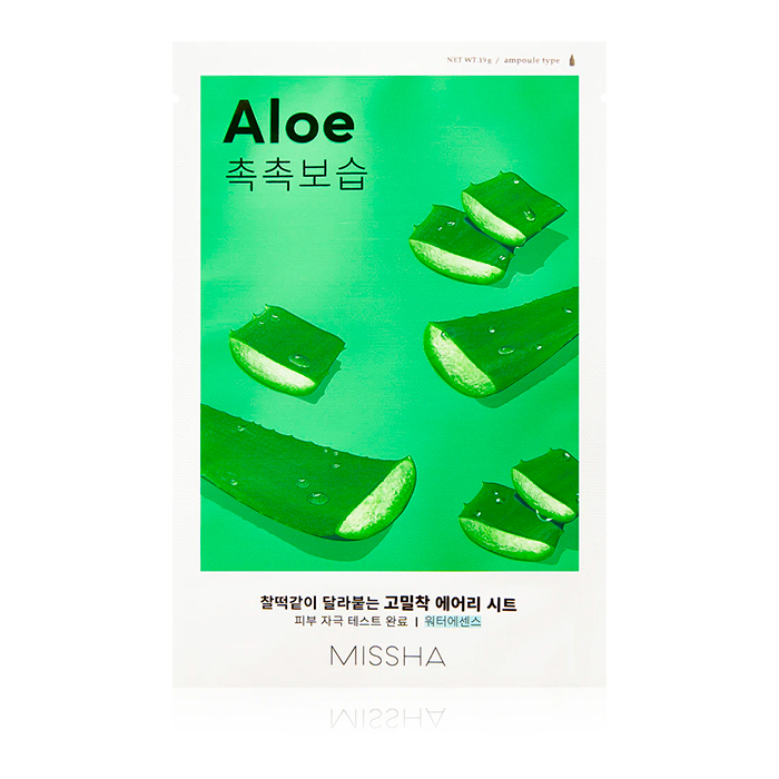 Missha Airy Fit Aloe Sheet Mask — тканинна маска для обличчя з алое, 19 мл