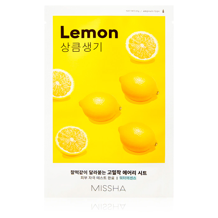Missha Airy Fit Lemon Sheet Mask — маска для лица с лимоном, 19 г