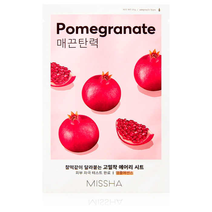 Missha Airy Fit Pomegranate Sheet Mask — маска для обличчя з гранатом, 19 г