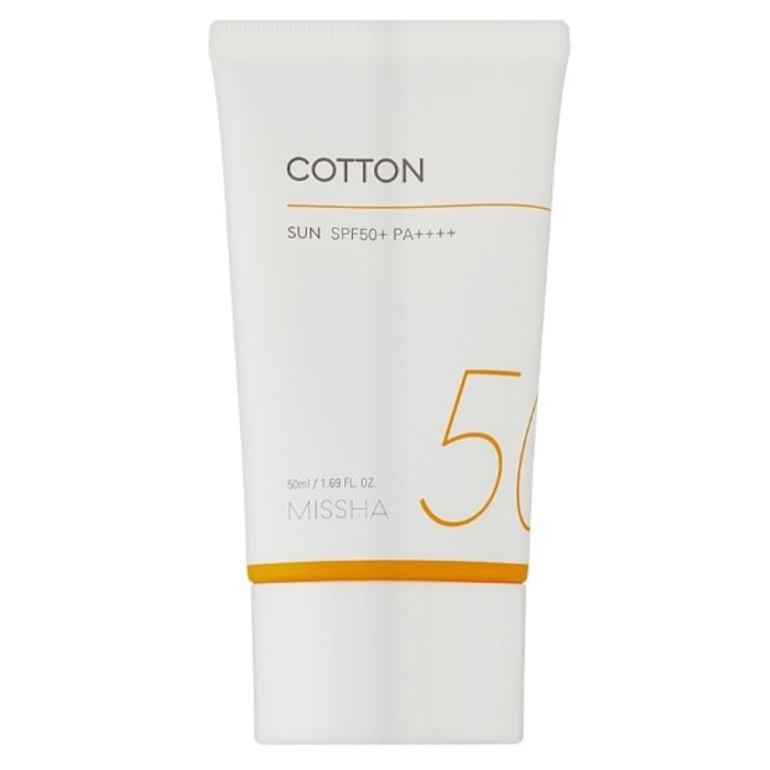 Сонцезахисний крем з оксамитовим фінішем All Around Safe Block Cotton Sun SPF 50+ PA++++ MISSHA, 50 мл