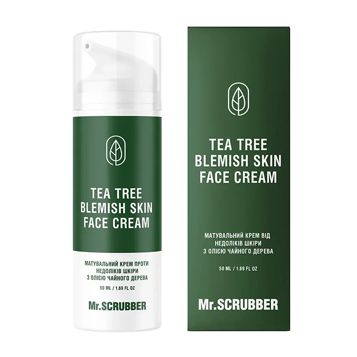 Mr.SCRUBBER Tea Tree Blemish Skin Face C — матуючий крем від недоліків шкіри з олією чайного дерева