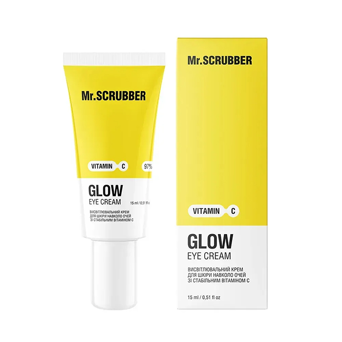 Mr.SCRUBBER Glow Vitamin C Brightening Eye Cream — освітлювальний крем для шкіри навколо очей, 15 мл