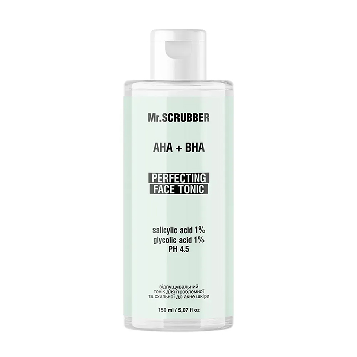 Mr.SCRUBBER AHA+BHA Exfoliating Toner — відлущувальний тонік для проблемної та схильної до акне шкіри, 150 мл