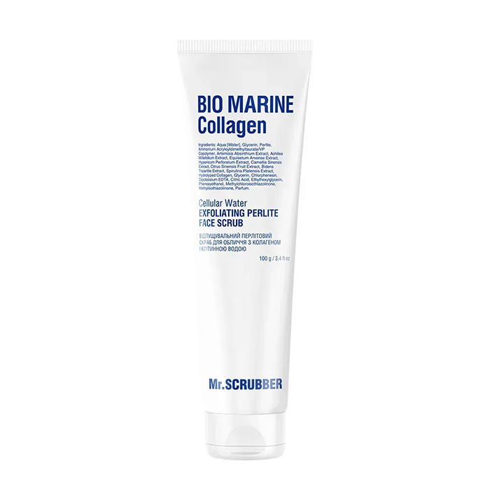 Mr.SCRUBBER Bio Marine Collagen Perlite Face Scrub — відлущувальний перлітовий скраб для обличчя, 100 г