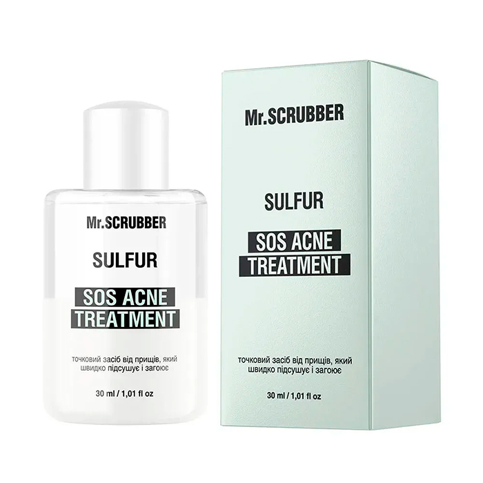 Mr.SCRUBBER SOS Acne Treatment Sulfur — точковий засіб від прищів, 30 мл