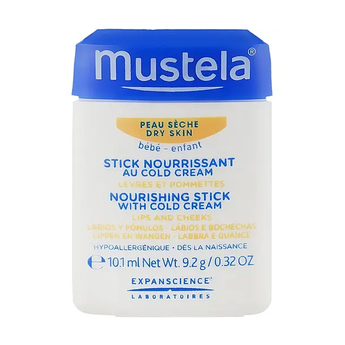 Живильний стік для губ і обличчя з колд-кремом Bebe Nourishing Stick With Cold Cream Mustela, 9.2 г
